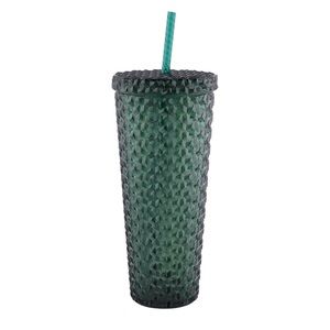 Holiday Time Textured tumbler, double wall, dark green